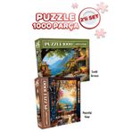 Neverland 2 ADET 1000 PARÇA PUZZLE - GÜNEŞLİ TERAS VE HUZURLU MANZARA
