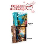 Neverland 2 ADET 1000 PARÇA PUZZLE - HUZURLU MANZARA VE DAĞ GÖLÜ KASABASI