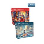 Neverland 2 Adet 1000 Parça Puzzle - Istiklal Caddesi ve Kız Kulesi