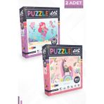 Neverland 2 Adet Puzzle - 50 Parça Deniz Kızı Ve 100 Parça Tek Boynuzlu At
