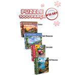 Neverland 4 ADET 1000 PARÇA PUZZLE -COLMAR VE SAHİL MANZARASI VE ŞEMSİYELER VE GÖL MANZARASI