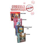 Neverland 4 ADET 1000 PARÇA PUZZLE -EYFEL KULESİ VE GÜNBATIMINA KEMERLİ GEÇİT VE AMSTERDAM VE İSTİKLAL CADDESİ