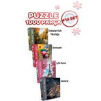 Neverland 4 ADET 1000 PARÇA PUZZLE -SONBAHAR KAFE YOLCULUĞU VE ŞEMSİYELER VE EYFEL KULESİ VE SANTORİNİ