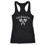 Neverless® Bayan Tank-Top Valhalla Viking Balta İskandinav Mitolojisi Odin Racerback, Valhalla Siyah, M
