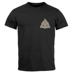 Neverless® Erkek T-Shirt Baskı Logo Viking İskandinav Mitolojisi Valknut Wotansknoten Valhalla, Valhalla Siyah, XL