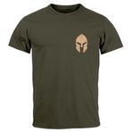Neverless® Erkek T-Shirt Logo Print Sparta Kask Spartalı Gladyatör Savaşçı Savaşçı Moda Sokak Tarzı, Sparta 1 Army, M