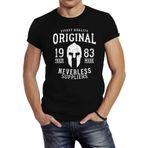 Neverless Erkek T-Shirt Original Gladiator Sparta Kask Atletik Vintage Slim Fit, Gladyatör Siyah, XXL