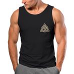 Neverless® Erkek Tank-Top Baskılı Logo Viking İskandinav Mitolojisi Valknut Wotansknoten Valhalla, Valhalla Siyah, 3XL
