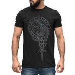 Neverless® Erkek Tişört Berserker Ayı Viking Savaşçı Odin Thor Valhalla Runen Valknut İskandinav Mitolojisi, Fenrir Kompass Schwarz, M