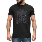 Neverless® Erkek Tişört Berserker Ayı Viking Savaşçı Odin Thor Valhalla Runen Valknut İskandinav Mitolojisi, Odin Runen Siyah, M