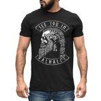 Neverless® Erkek Tişört Berserker Ayı Viking Savaşçı Odin Thor Valhalla Runen Valknut İskandinav Mitolojisi, Valhalla Siyah, M