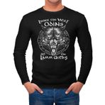 Neverless® Erkek uzun kollu tişört, Lieber EIN Wolf Odins als EIN Lamm Gottes Viking, İskandinav mitolojisi modası, Wolf Odins Siyah, XXL