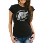 Neverless Kadın tişörtü, motosiklet, motorcu, kuru kafa kanadı, vintage, slim fit, Siyah, M