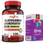 Nevfix Glucosamine Chondroitin MSM 120 Tablet + Ncs Vitamin D3 K2 20 ml Damla
