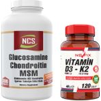 Nevfix Glucosamine Chondroitin Msm Hyaluronic Acid Bosvella 300 Tablet & Nevfix Vitamin D3-K2 120 Tablet