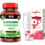 Nevfix Glucosamine Chondroitin MSM Hyaluronic Acid Zerdeçal 60 Tablet + Vitamin D3 400 IU 20 ml Sprey
