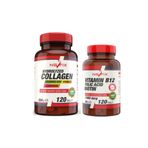 Nevfix Hydrolyzed Collagen Hyaluronic Acid 120 Tablet + Vitamin B12 Folic Acid 120 Tablet