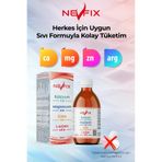 Nevfix Kalsiyum Magnezyum Çinko D3 K2 Vitamini Astaksantin Lutein L-Arginin İyot Magnezyum 150 ml Likit