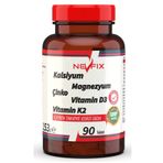 Nevfix Kalsiyum Magnezyum Potasyum Kalium Çinko Vitamin D3 K2 90 Tablet