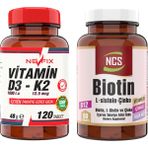 Nevfix Vitamin D3-K2 120 Tablet + Ncs Biotin L-Sistein Çinko 60 Tablet