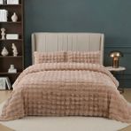Nevore Home Ultra Soft Peluş Cappuccino Çift Kişilik Yatak Örtüsü Seti 220x240 cm – Yumuşak Dokulu - Cappucino - 220 x 240 cm