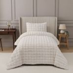 Nevore Home Ultra Soft Peluş Tek Kişilik Yatak Örtüsü Seti 160X220 cm – Yumuşak Dokulu - Krem - 160 x 220 cm