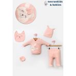 Nevran Kids Bear Organik 5'li Hastane Çıkışı Seti - 0 - 3 Ay - Açık Somon