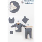 Nevran Kids Bear Organik 5'li Hastane Çıkışı Seti - 0 - 3 Ay - Gri
