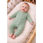 nevrankids Bebek Tulumu 0-9 Ay Fitilli Interlok Çıtçıtlı Yenidoğan Tulumu - Açık Yeşil - 3 - 6 Ay