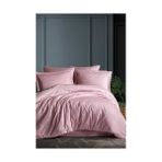 Nevresim Takımı Çift Kişilik Pamuk Saten 6 Parça Fenola Gülkurusu - 200 x 220 cm - Gül Kurusu