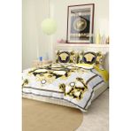 Nevresim Takımı Çift Kişilik Pamuklu Saten Kumaş 6 Parça 3D Dijital Baskı Duvet Cover Set Model No:95 - Renkli - 200 x 220 cm