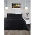 Nevresim Takımı Çizgili Cotton 200x220 (Siyah)