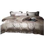 Nevresim Takımı Pamuk Ipek Saten Jakarlı Yatak Takımları Nevresim Nevresim Yastık Kılıfı 4 Adet Rahat Yatak Takımı Pamuklu Nevresim(Brown,200 * 230cm)