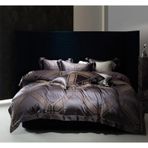 Nevresim Takımı Pamuk Ipek Saten Jakarlı Yatak Takımları Nevresim Nevresim Yastık Kılıfı 4 Adet Rahat Yatak Takımı Pamuklu Nevresim(Purple,200 * 230cm)