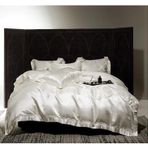 Nevresim Takımı Pamuk Ipek Saten Jakarlı Yatak Takımları Nevresim Nevresim Yastık Kılıfı 4 Adet Rahat Yatak Takımı Pamuklu Nevresim(White,200 * 230cm)