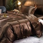 nevresim takımı tek kişilik yatak Yaz İpek Dört parçalı Set Dut İpek Nevresim Levha Buz Ipek İpek Saten Cilt dostu Yatak H 220x240cm (4 adet
