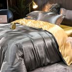 Nevresim Takımları Çift Kişilik Yatak Yaz İpek Dört parçalı Set Dut İpek Nevresim Çarşaf Buz İpek İpek Saten Cilt dostu Yatak K 220x240 cm (4 adet