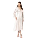 nevway (1077) Saten Gecelik Sabahlık Pijama Takım Şort Takım 6'lı Gelin Çeyiz Seti - 6620 İnci S