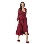 nevway (912) Penye Gecelik Sabahlık Pijama Takım Şort Takım 6'lı Gelin Çeyiz Seti - Bordoo XL