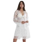 nevway (993) Saten Gecelik Sabahlık Pijama Takım Şort Takım 6'lı Gelin Çeyiz Seti - 6225 Ekru M