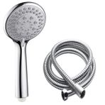 New 5 Fonksiyonlu Duş Başlığı + 150cm Duş Spirali Hortumu/Duş Seti Takımı