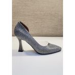 New Angel Zenne Stiletto Ayakkabı Platin Simli