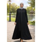 new ats Tesettür Fermuarlı Mevlana Ferace Abaya