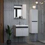 New Bahar 60 cm Lavabolu Banyo Dolabı Seti,boy Dolabı Hediyeli