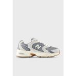 New Balance Deri Karışımlı Logolu Bağcıklı Sneaker Bayan Ayakkabı U530SUB GRİ-EKRU