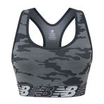 New Balance Kadın Dikişsiz Telsiz, Çıkarılabilir Pedli Racerback Spor Sütyeni, Logolu Alt Bant, Kamuflaj Mıknatısı, XXL