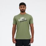 New Balance MT41071 Yeşil Erkek Tişört - Siyah