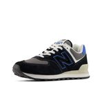 New Balance Unisex 574 spor ayakkabı, Siyah mavi akik, 43 EU