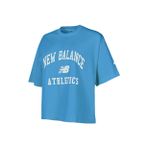 New Balance WNT1402-DUS NB Mavi Bisiklet Baskılı Kadın T-Shirt