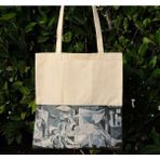 New Bazaar Kanvas Bez Çanta - Dokuma Kumaş Desenli - Iç Cepli ve Cırtlı - 36 x 40 cm - Picasso - Renkli